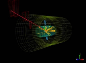 A proton-collision event recorded by the CMS detector (CMS/Open Data Portal) A proton-collision event recorded by the CMS detector (CMS/Open Data Portal)